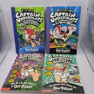 Captain Underpants Dav Pilkey Novel 2 Hardback 2 Paperback Books Gross Read
